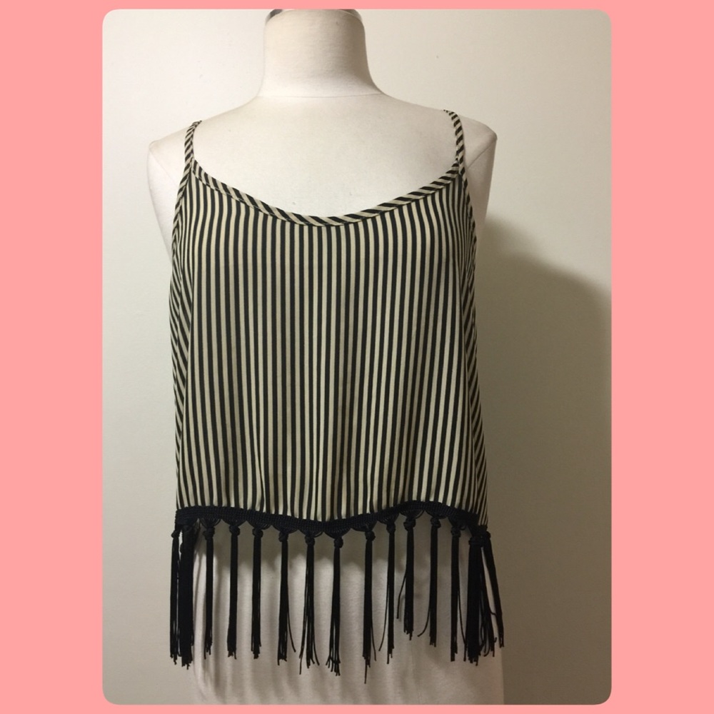 Striped Cropped Top Size Small NWT